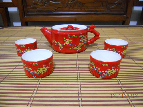 中国红竹节茶具